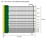 Electric Fence Poultry Netting, 164ft x 48in, Extra-Thick Portable Fence for Chicken Fence, Livestock, Dogs