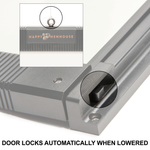 door locks automatically when lowered